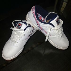 Fila White and Navy Men's Sneakers with Red Details Sz 11